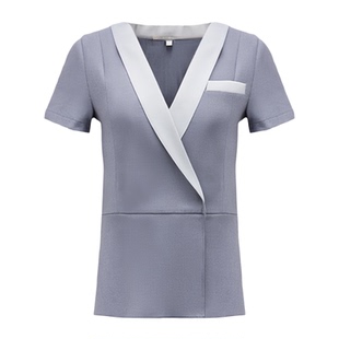 工作服职业气质女夏天珠宝店短袖薄款五酒店前台行政西装套装