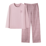 睡衣女款长袖春秋纯棉2026新款带胸垫全棉布料夏季女士家居服套装