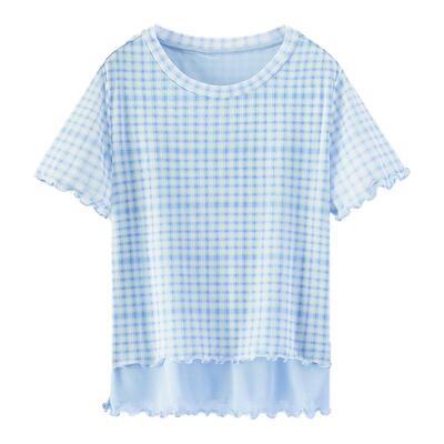 森马短袖T恤女短款假两件夏季款