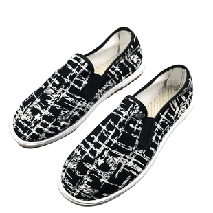 台州西山布鞋男手工男花布鞋透气牛筋底单鞋一脚蹬套脚鞋社会布鞋