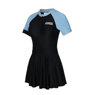 B.Duck泳衣女显瘦遮肚连体裙式长袖新款高级感保守防晒学生游泳衣