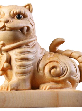 虎爷实木虎虎生威创意摆件木雕黑虎大将军民俗下坛元帅生肖虎桧木