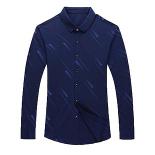 老爷车冬装加绒加厚休闲衬衫男长袖斜条纹衬衣潮流帅气保暖上衣服