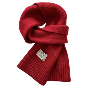 100%澳洲绵羊毛围巾女秋冬季新款高级感针织羊绒防寒情侣保暖围脖