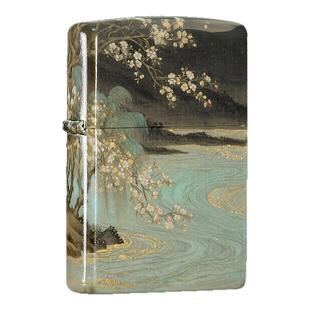 zippo打火机春江花月夜官方芝宝正版 防风火机个性彩印送男友礼物