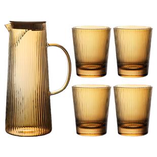 九土玻璃冷水壶家用耐热大容量凉水壶创意凉水杯水杯扎壶套装