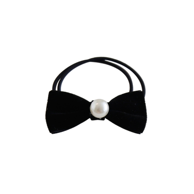小古典丝绒蝴蝶结发圈珍珠发绳
