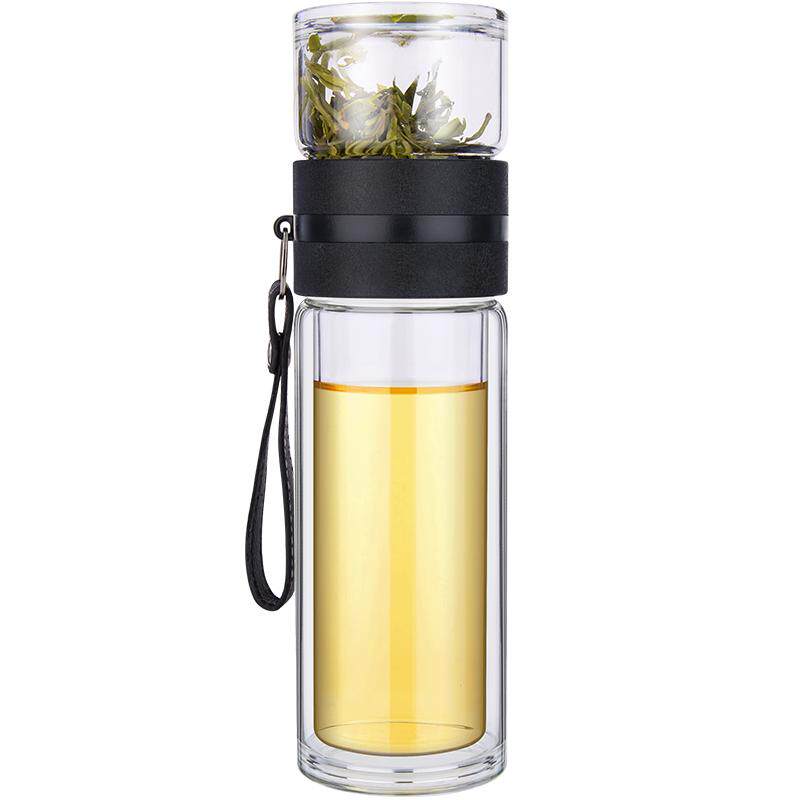 茶杯茶水分离过滤透明双层玻璃杯