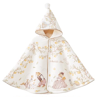 bubbletree婴儿斗篷防风外出秋冬款宝宝男女童披风儿童外搭小披肩