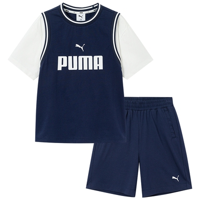 PUMA彪马童装26夏季儿童t恤短裤凉感速干篮球运动短袖时髦套装