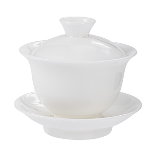 德化白瓷盖碗冰种羊脂玉瓷高档功夫茶具礼盒套装品茗杯主杯公道杯