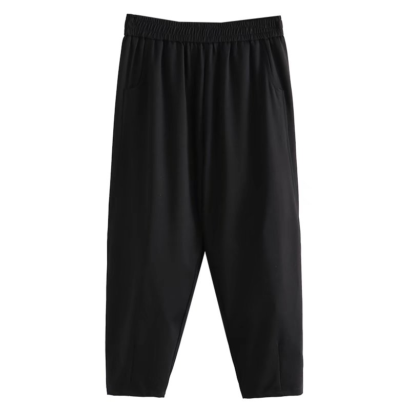 110-210斤 大码垂滑高腰萝卜裤女梨型身材夏季宽松显瘦九分裤子薄