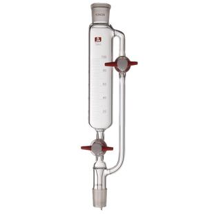 三爱思 恒压滴液漏斗F35 筒形分液具玻璃四氟活塞高真空节门 光刻带刻度线 高硼硅玻璃 物理化学实验室器材