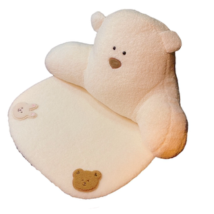 汽车坐垫四季通用卡通小熊短毛绒车用座垫秋冬款防滑车座椅靠垫女