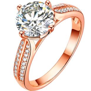 钻戒女仿真莫桑两克拉莫桑石小众设计大钻戒指925纯银时尚2个性一