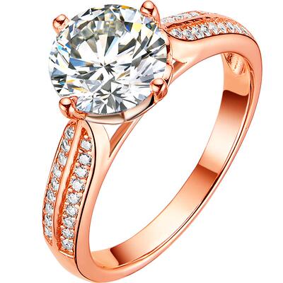 仲夏之晶两克拉925银仿真戒指女