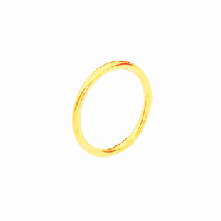 越南沙金三生三世戒指细款素圈古法传承沙金圈细光面尾戒仿真金