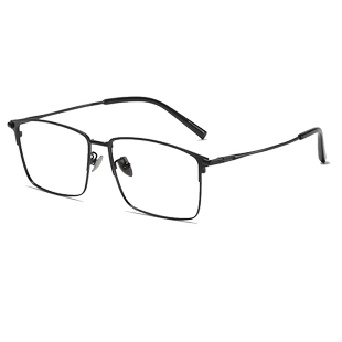 超轻纯钛大脸近视眼镜男款商务半框可配度数防蓝光155mm眼睛框架