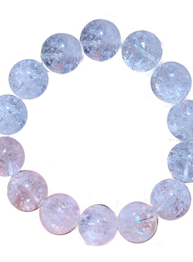 天然冰透白阿塞单圈手串礼物男女