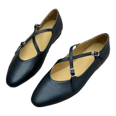 手工真皮平底单鞋复古风