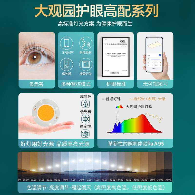 大观园客厅灯现代简约护眼大灯灯具极客厅卧室灯主灯吸顶灯中山简