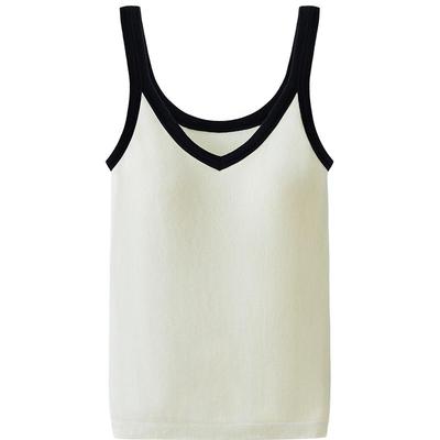 红豆加绒毛圈保暖背心吊带