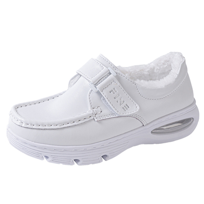 加绒加厚真皮冬季护士鞋