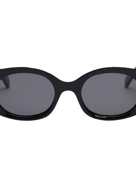 复古椭圆偏光墨镜显脸小街拍