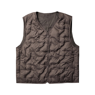 TANGTOWN【双面穿】90白鹅绒羽绒马甲 轻薄款修身大衣叠穿内胆 冬