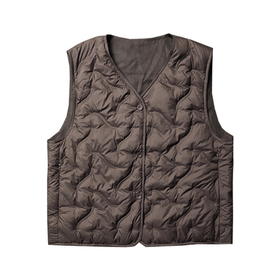 TANGTOWN【双面穿】90白鹅绒羽绒马甲 轻薄款修身大衣叠穿内胆 冬