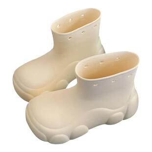 细细条 EVA时尚雨靴女冬季韩版网红纯色百搭外穿防滑防水短靴雨鞋