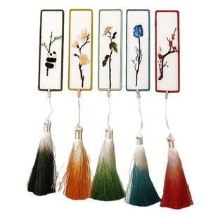 刺绣书签手工diy材料包苏绣初学者自绣双面绣古风中国风创意礼品