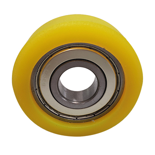 包胶轴承聚氨酯成型耐磨滚动滑轮静音耐磨导向轮PU动滑轮起重滚轮