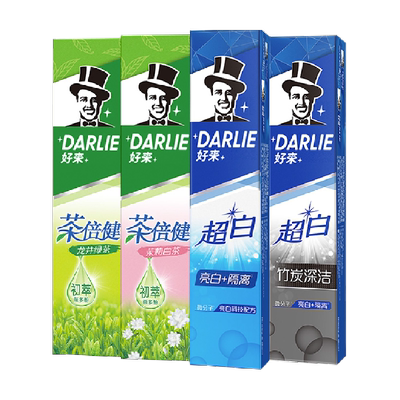 好来超白茶亮齿护龈牙膏190g*4