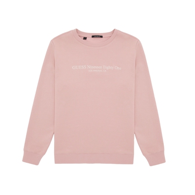 GUESS休闲刺绣字母圆领套头卫衣