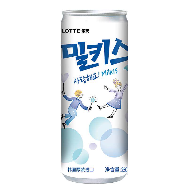 韩国原装进口乐天milkis妙之吻碳酸饮料苏打水气泡水 易拉罐 汽水