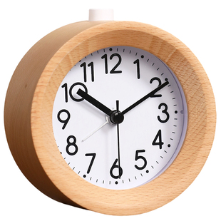 实木质静音小台钟卧室台式闹钟新款专用起床头老人桌面时钟表简单