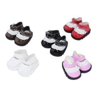 现货娃鞋20cm棉花娃娃明星玩偶花边皮鞋魔术贴米露玩具公仔换装配