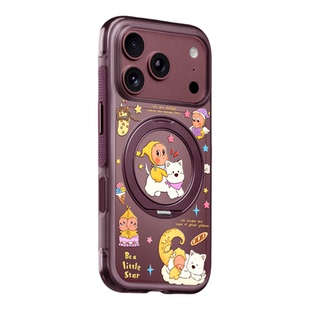 benefit勃艮第酒红小精灵西高地支点壳适用于iphone18promax手机壳磁吸旋转支架苹果17PROMAX新款15pro防摔16