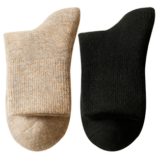 古今98%纯羊毛袜子男女冬季加厚保暖中筒零下东北防寒羊绒毛圈袜