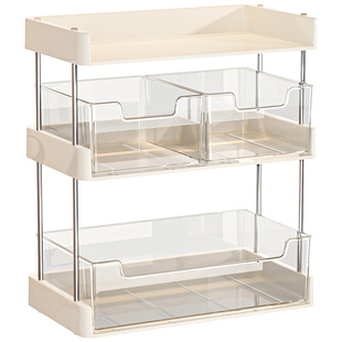 咖啡角茶包收纳盒抽屉式茶水间吧台桌面整理柜多层零食茶叶置物架