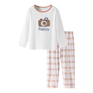 儿童家居服套装2026夏季新款天丝莱赛尔抗菌男童居家空调服透气软