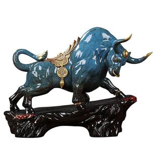 运势如虹陶瓷创意牛摆件客厅牛装饰工艺品牛气冲天牛年开业礼品