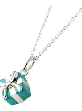 蓝色蝴蝶结轻奢简约礼物盒纯银