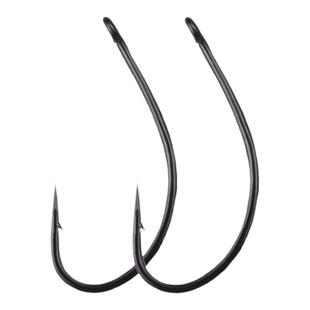 弯背钩长柄有倒刺碳钢鱼钩欧洲钓组鲤鱼钩管付驼背毛钩飞钓若虫钩