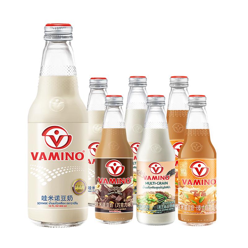 VAMINO哇米诺泰国豆奶300ml*6瓶泰国植物蛋白豆奶玻璃瓶早餐饮品