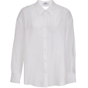 ONLY2026春季新款纯色松弛时髦宽松轻盈后背立体蝴蝶结衬衫女