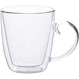 双层透明高硼硅玻璃咖啡杯马克杯大容量耐高温杯子带把手茶杯家用