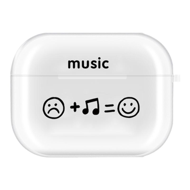 创意笑脸音符airpods4保护壳透明耳机壳airpodspro3保护套airpods Pro3保护套music快乐适用