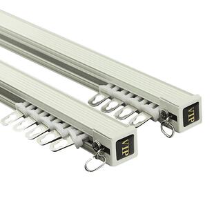 窗帘轨道滑轨顶装侧装双轨导轨窗帘滑道单轨道阳台铝合金滑轨路轨